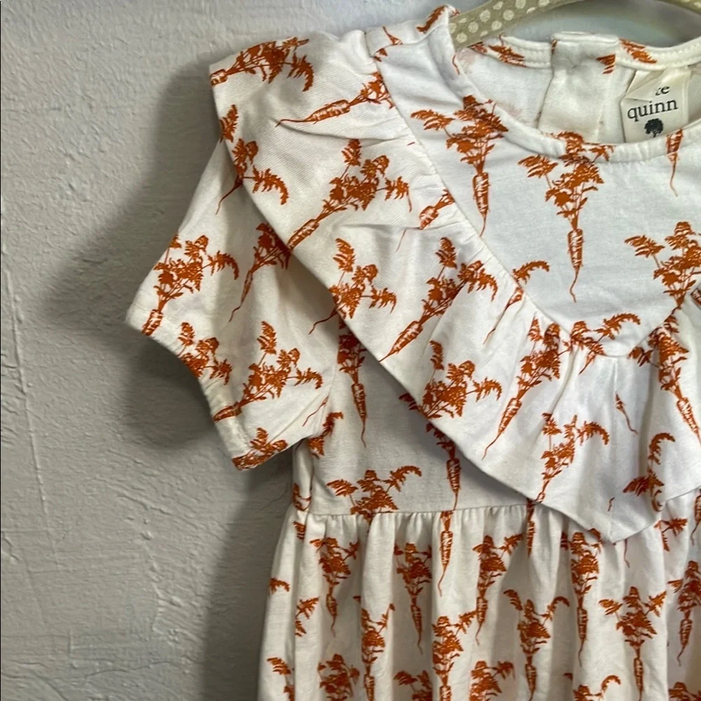 Kate Quinn Floral Ruffle Dress Carrots Print
